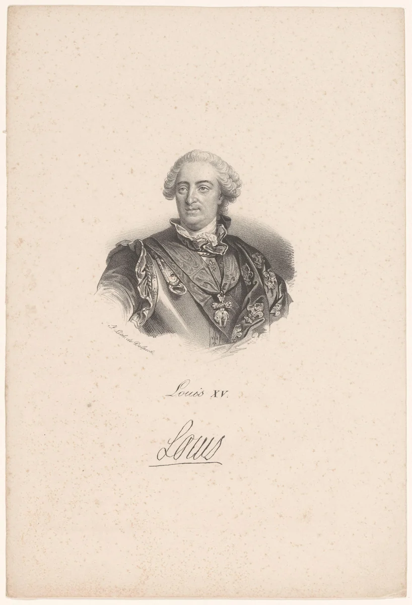 Portret van Lodewijk XV van Frankrijk by anonymous, print, 1818-1842
