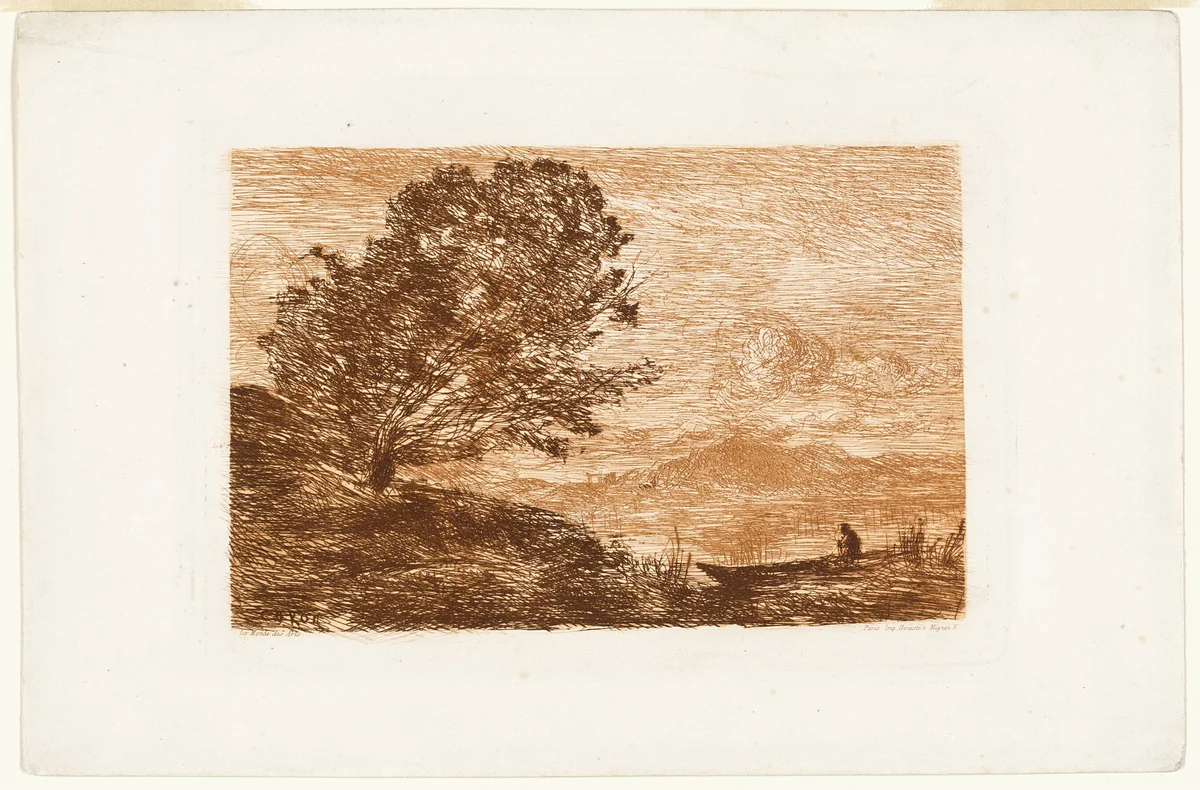 Lake in the Tyrol by Jean-Baptiste-Camille Corot, print, 1863
