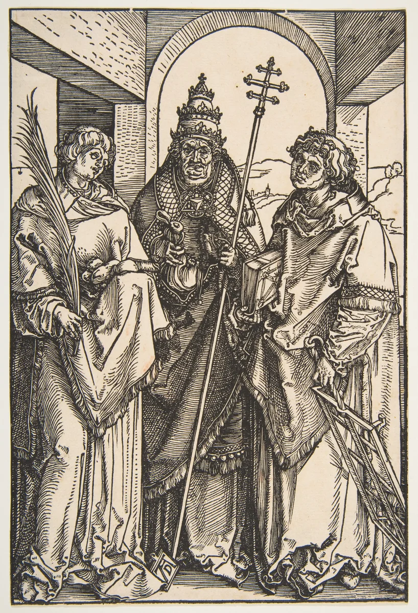 Saints Stephen, Sixtus and Lawrence by Albrecht Dürer, print, 1504-1505