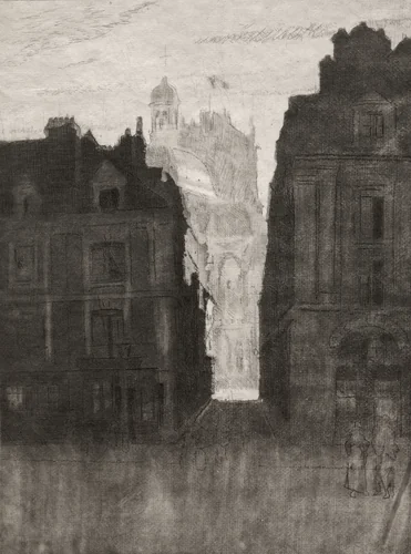 Dieppe, La Rue Notre Dame by Walter Sickert, print, 1909