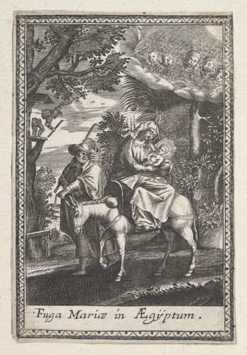 The Flight into Egypt by anonymous, print, 1590-1625