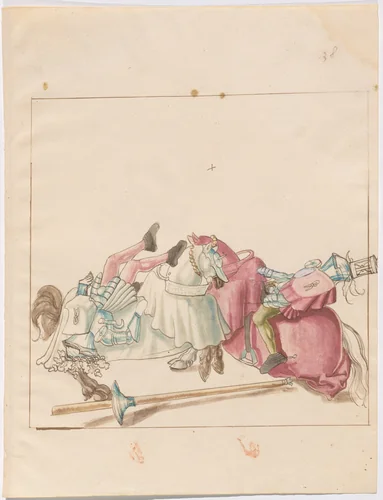 German Joust of Peace by German 16th Century, drawing, 1515