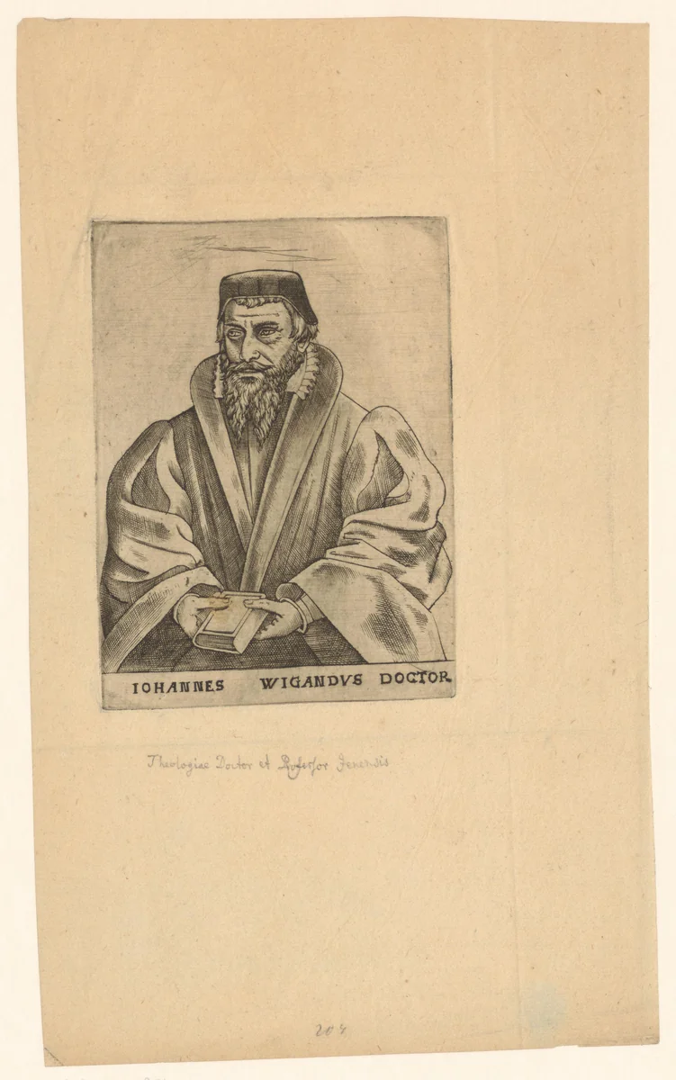 Portret van Johann Wigand by anonymous, print, 1563-1642