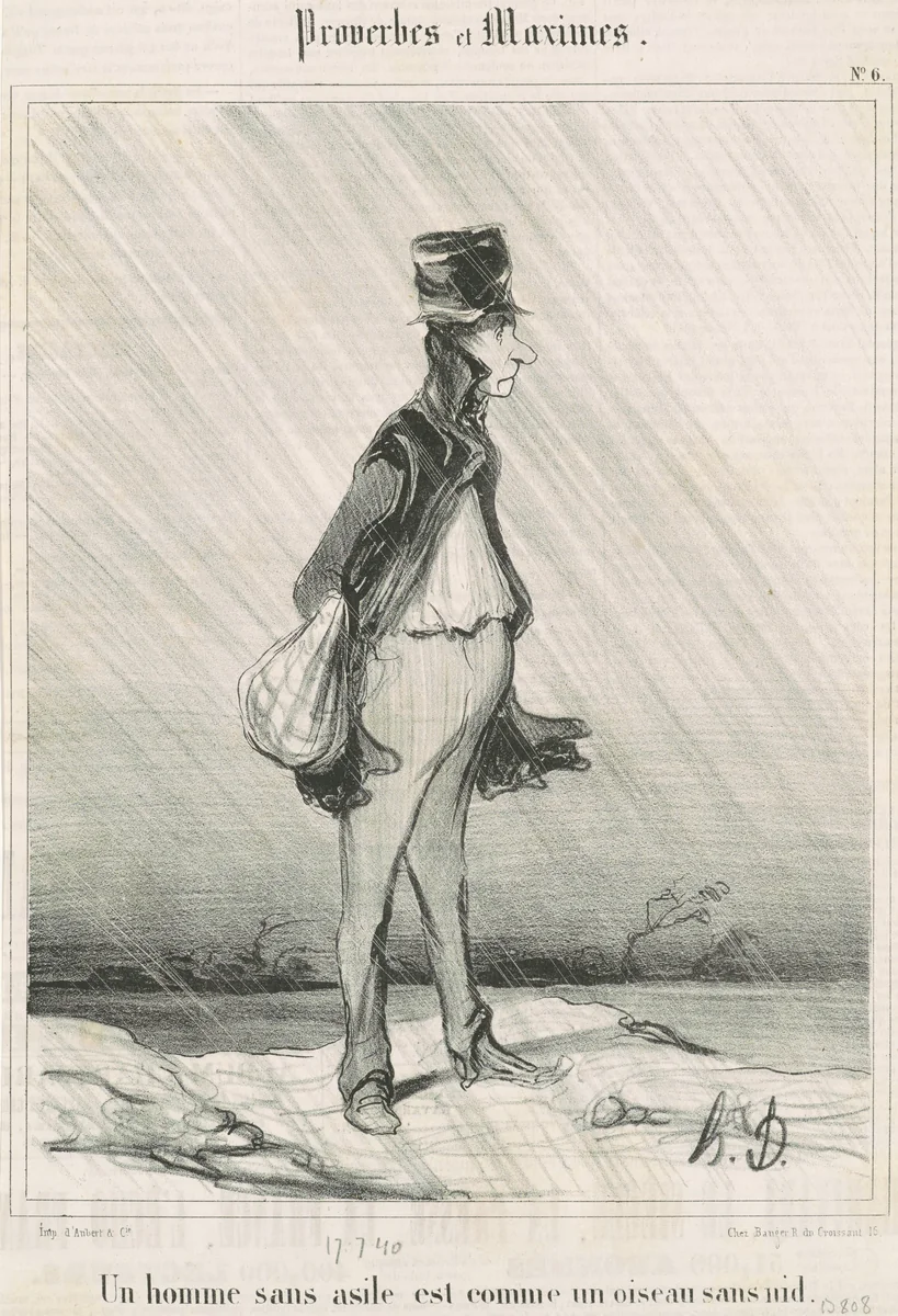 Un homme sans asile ... by Honoré Daumier, print, 1800-1899