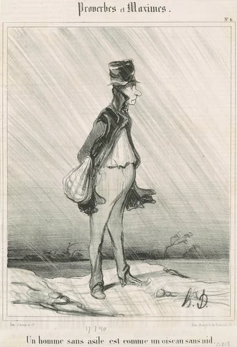 Un homme sans asile ... by Honoré Daumier, print, 1800-1899