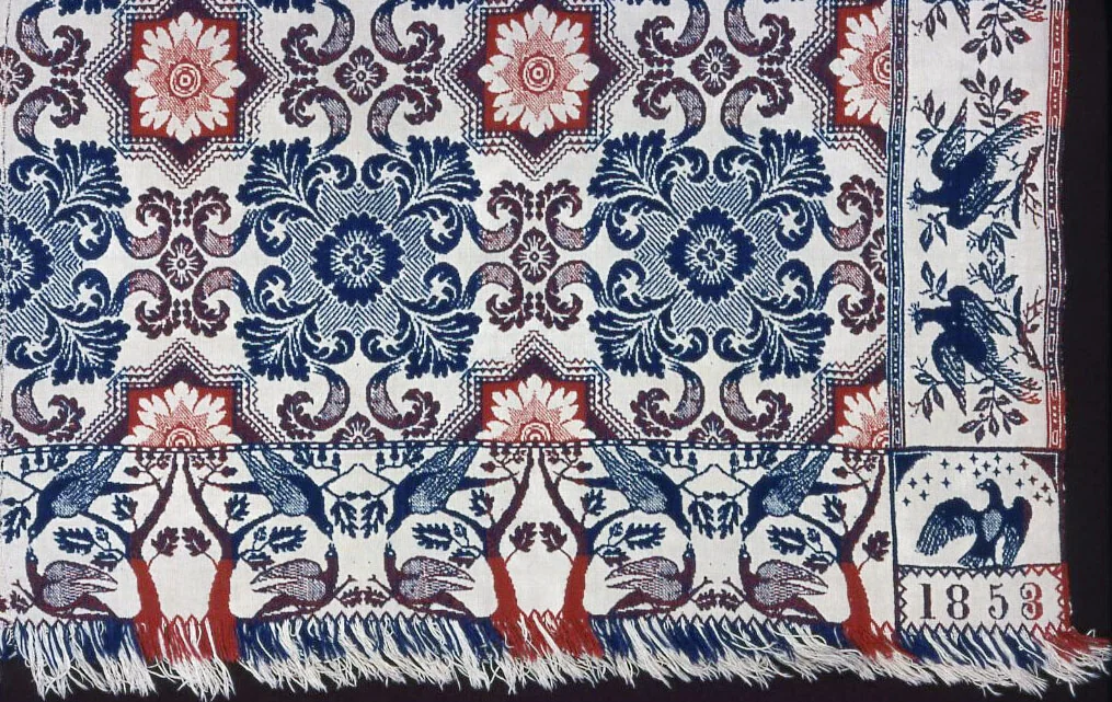 Coverlet by Matthew Rattray, textile, 1853