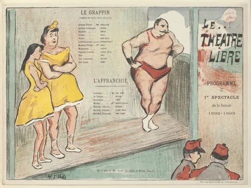 Program for The Grapnel (Le Grappin) and The Emancipated (L'Affranchie) from The Beraldi Album of Theatre Programs by Henri Gabriel Ibels, print, 1892