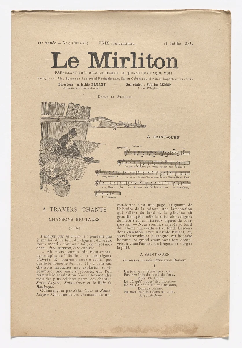 Le Mirliton, no. 9 by Théophile-Alexandre Steinlen, periodical, 1895