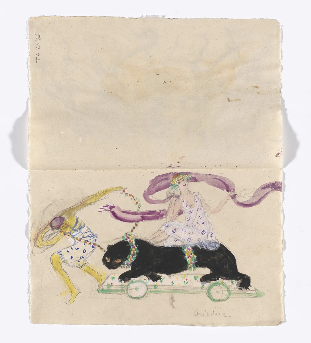 Costume design (Ariadne) for artist's ballet Orphée of the Quat-z-arts by Florine Stettheimer, drawing, 1912