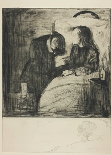 The Sick Child by Edvard Munch, print, 1894