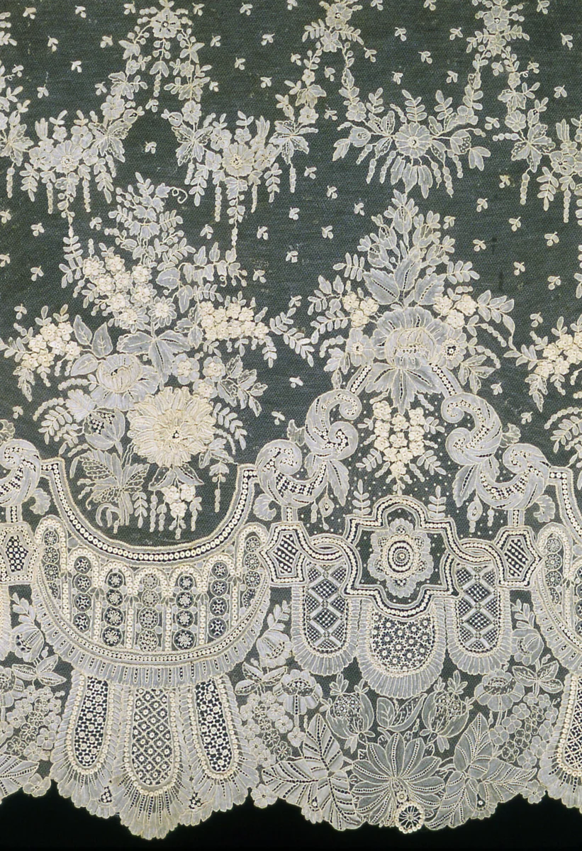 Dress Flounce by Belgium, textile, 1860-1869