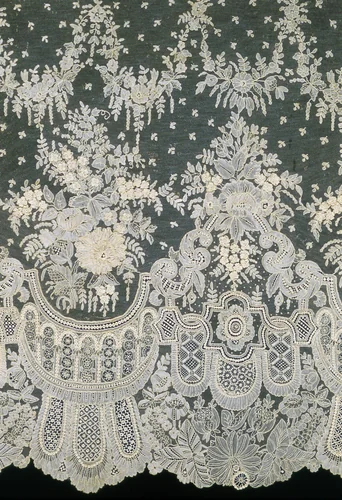 Dress Flounce by Belgium, textile, 1860-1869