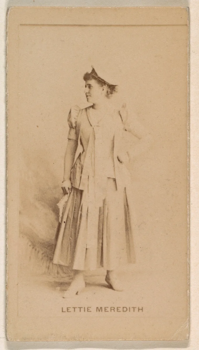 Lettie Meredith, from the Actresses series (N245) issued by Kinney Brothers to promote Sweet Caporal Cigarettes by Kinney Brothers Tobacco Company, photograph, 1890