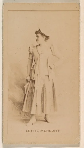 Lettie Meredith, from the Actresses series (N245) issued by Kinney Brothers to promote Sweet Caporal Cigarettes by Kinney Brothers Tobacco Company, photograph, 1890