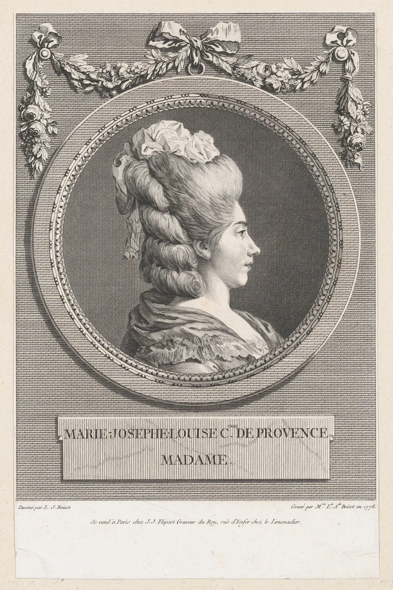 Marie-Josephe-Louise, Countesse of Provence, Madame by Marie Louise Adélaide Boizot, print, 1778