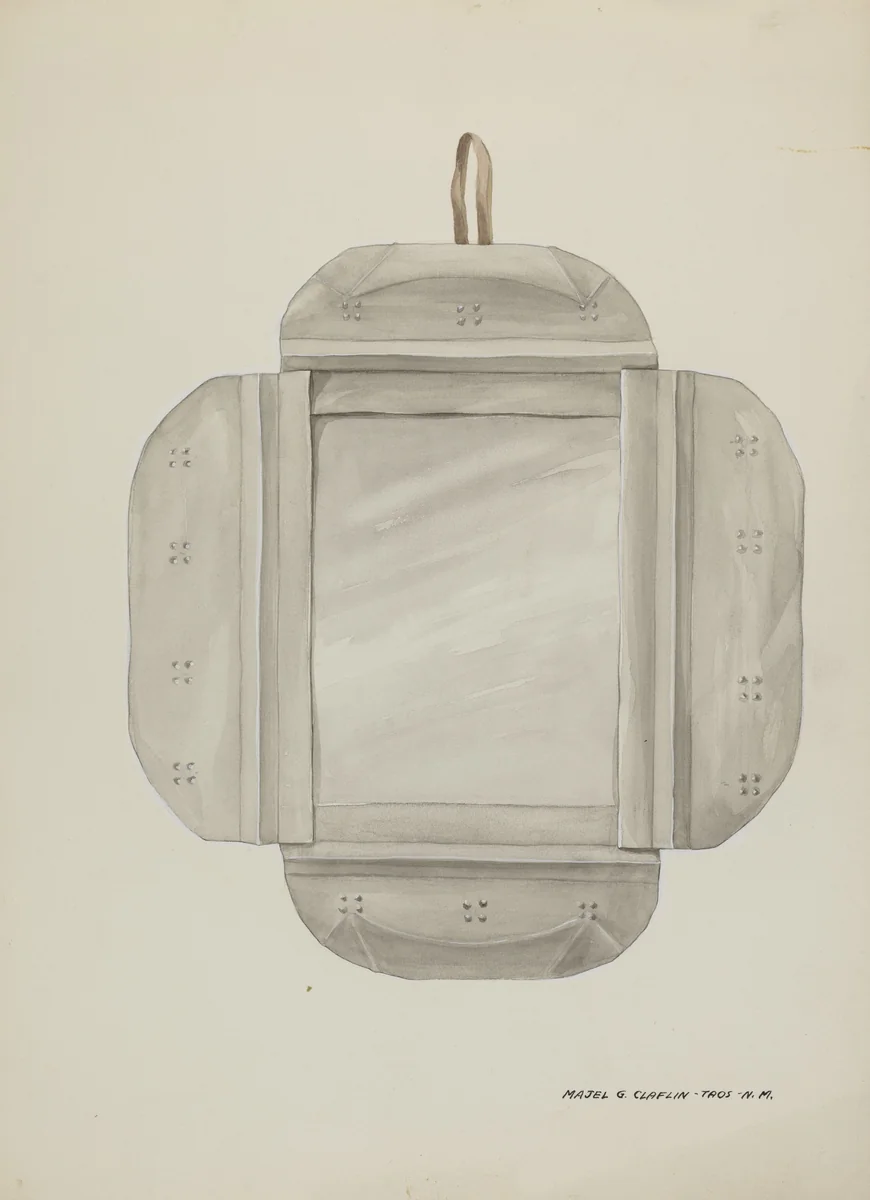 Tin Mirror Frame by Majel G. Claflin, index of american design, 1937