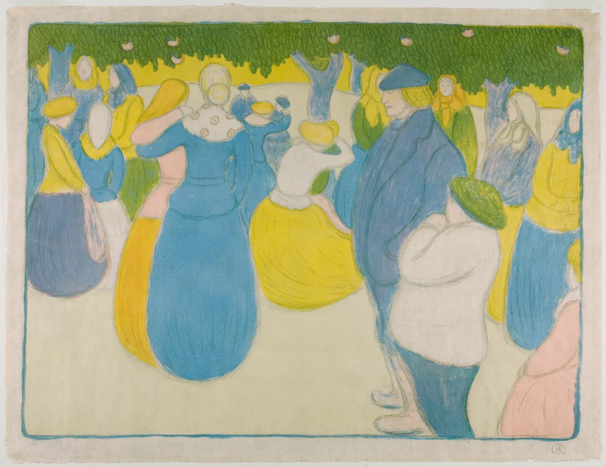 Festival in Bretagne by József Rippl-Rónai, print, 1895-1896