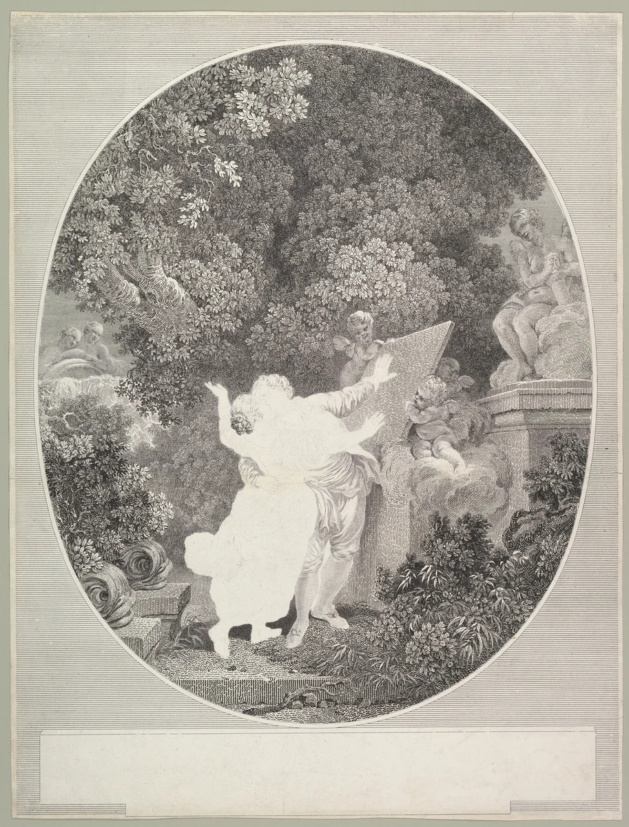 The Pledge of Love by Jean Mathieu, print, 1786