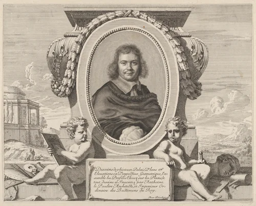 Portrait of Antoine Lepautre, from "Les Oeuvres d'architecture d'Anthoine Le Paultre, Architecte ordinaire du Roy" by Robert Nanteuil, print, 1648-1658