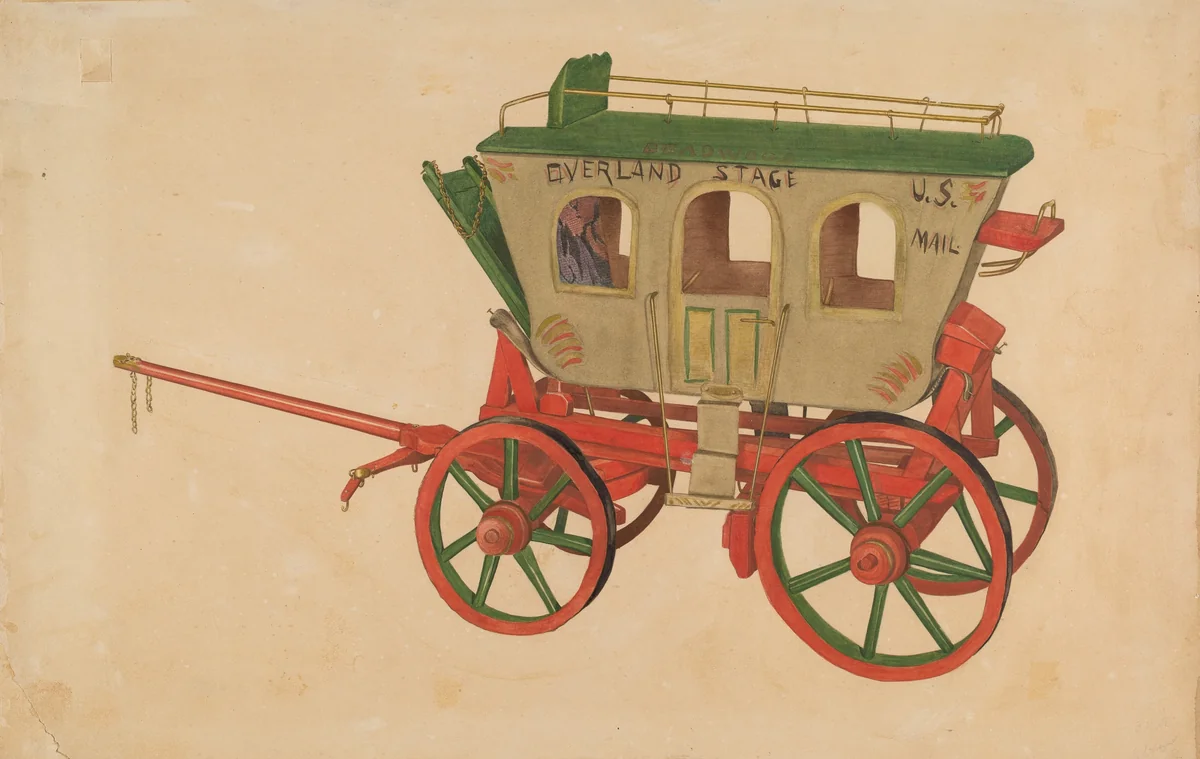 Wooden Model of Overland Stage by Lucille Chabot, index of american design, 1937