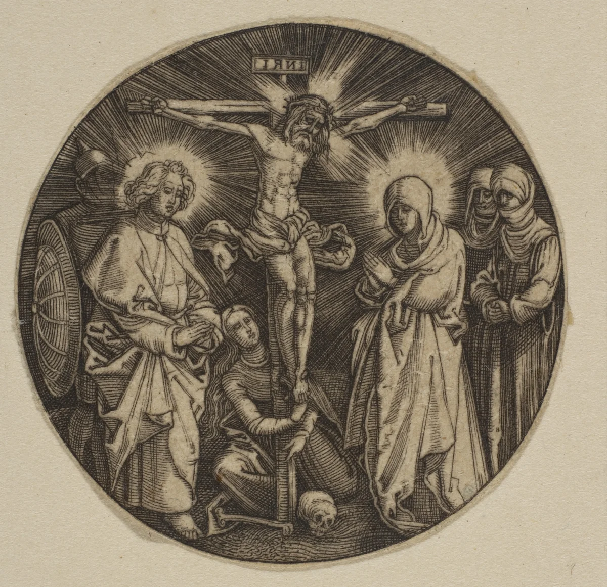 The Crucifixion (Round) by anonymous, print, 1485-1528