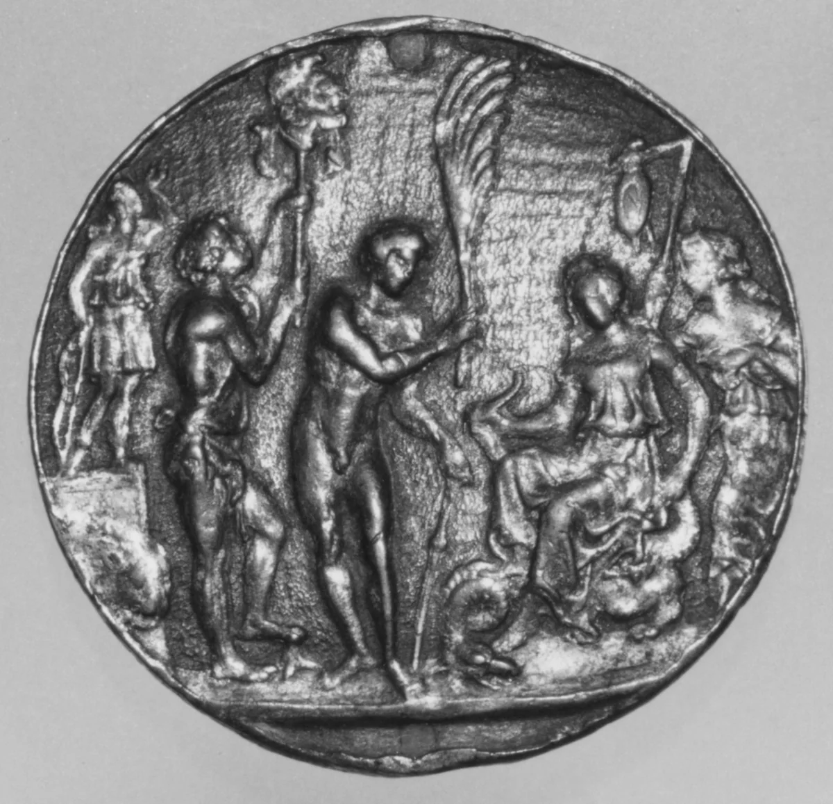 Allegorical scene by Master IO. F.F., metalwork, 1500-1515