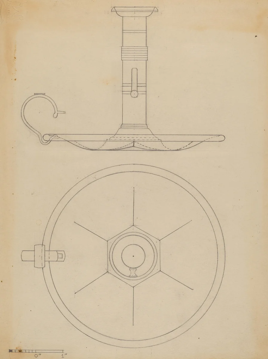 Candlestick by Philip Johnson, index of american design, 1937