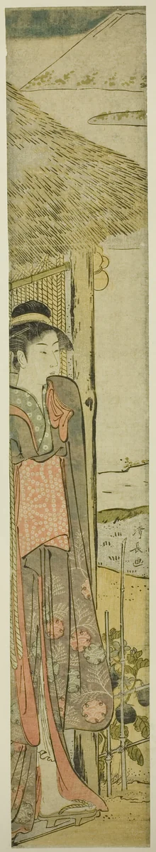 Young Woman with Symbols of the First Dream of the New Year by Torii Kiyonaga (鳥居清長), print, 1777-1787