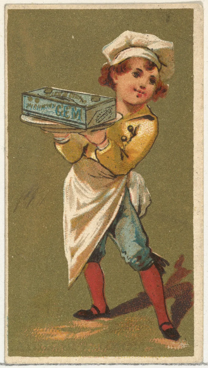 From the Girls and Children series (N65) promoting Richmond Gem Cigarettes for Allen & Ginter brand tobacco products by Allen & Ginter, print, 1884-1891