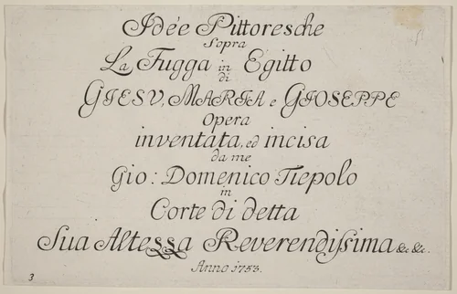 Title Page by Giovanni Domenico Tiepolo, print, 1753