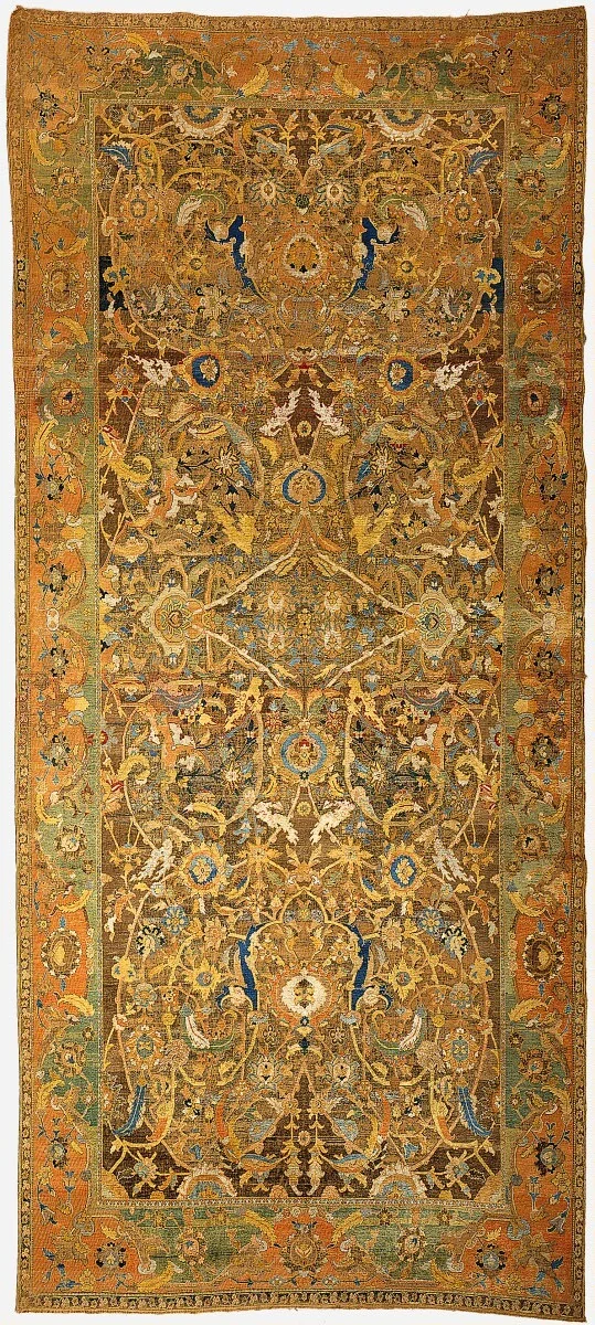 Polonaise Carpet by Isfahan 17th Century, decorative art, 1600-1650