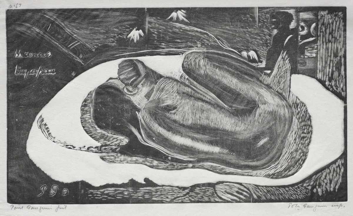 Noa Noa: Manao Yupapau ( Watched by the Spirts of the Dead) by Paul Gauguin, print, 1893-1894