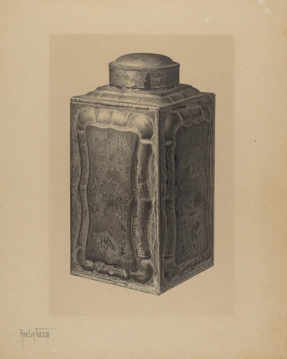 Tea Caddy by Amelia Tuccio, index of american design, 1941