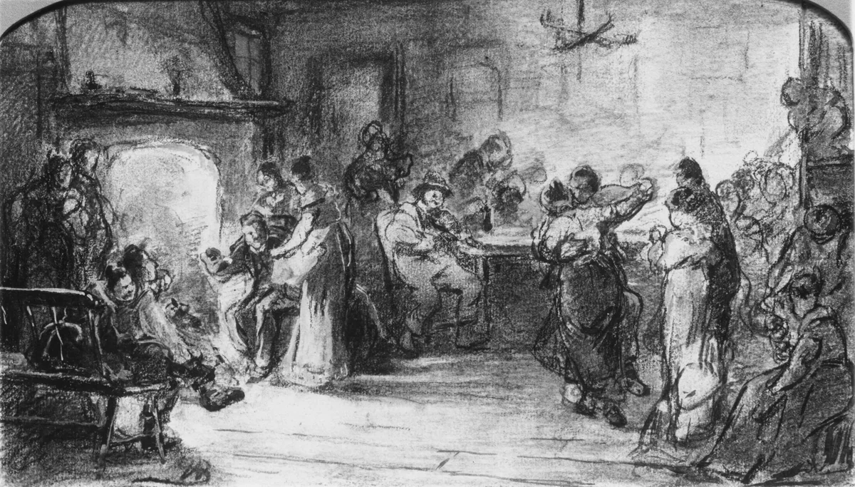 The Country Dance by Walter Shirlaw, artwork, 1838-1909