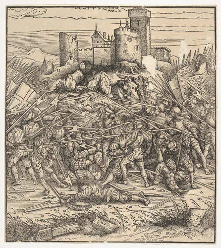 The Battle Near Naples, from "Der Weisskunig" by Hans Burgkmair, print, 1775-1800