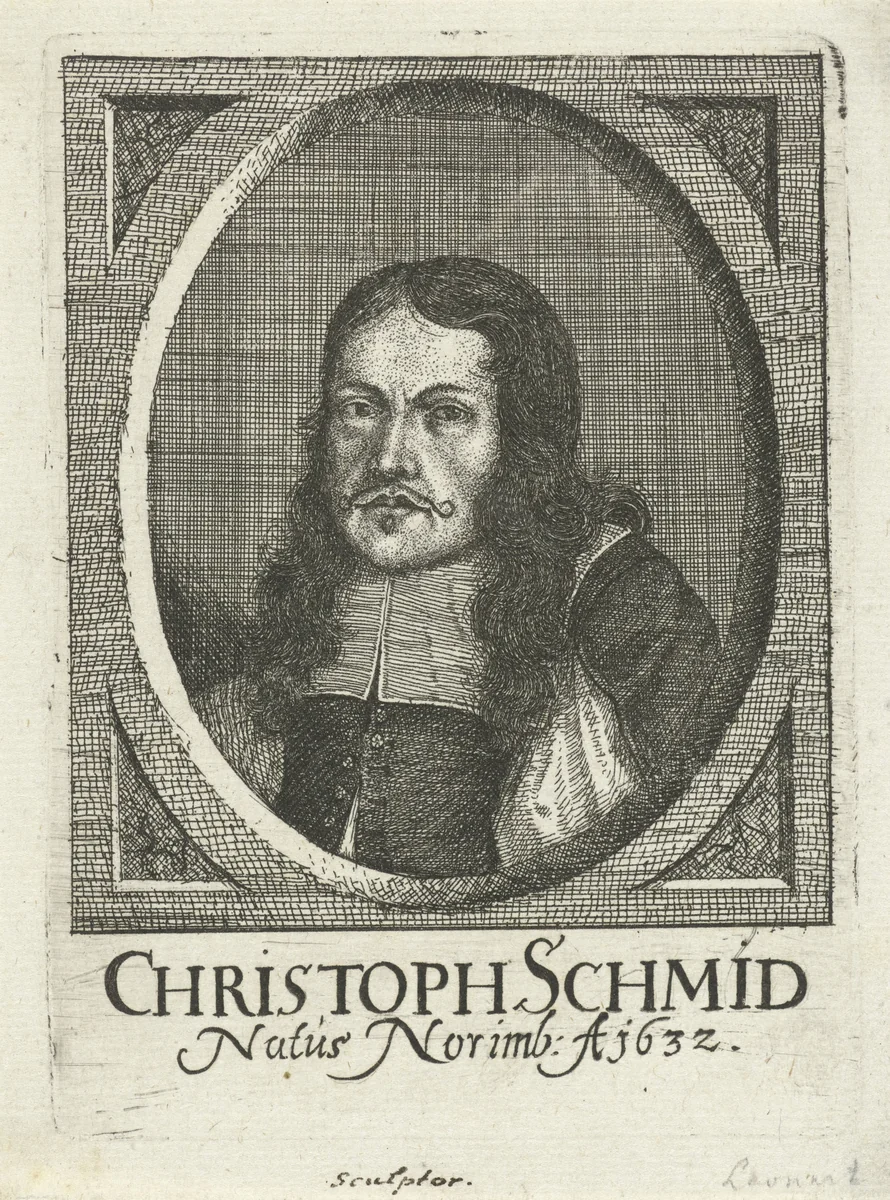 Portret van Christopher Schmid by Johann Friedrich Leonard, print, 1643-1680
