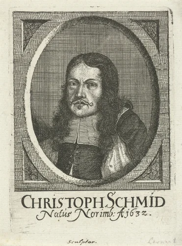 Portret van Christopher Schmid by Johann Friedrich Leonard, print, 1643-1680