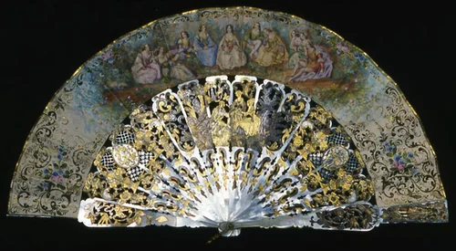 Fan by France, textile, 1825-1875