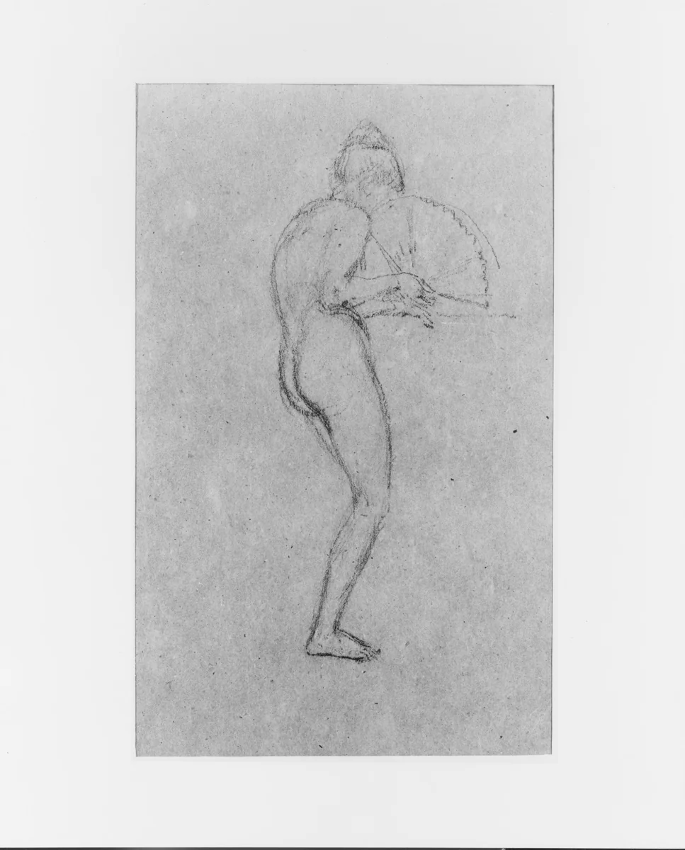 Female Nude with a Fan by James McNeill Whistler, artwork, 1834-1903