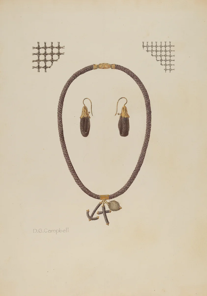 Hair Jewelry by Douglas Campbell, index of american design, 1940