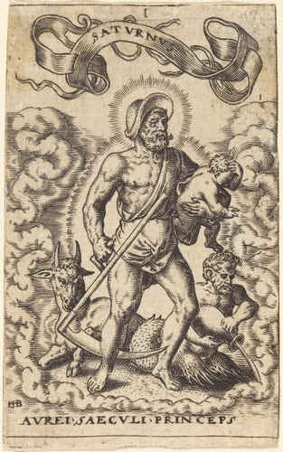 Saturn by Theodor de Bry, print, 1570-1598