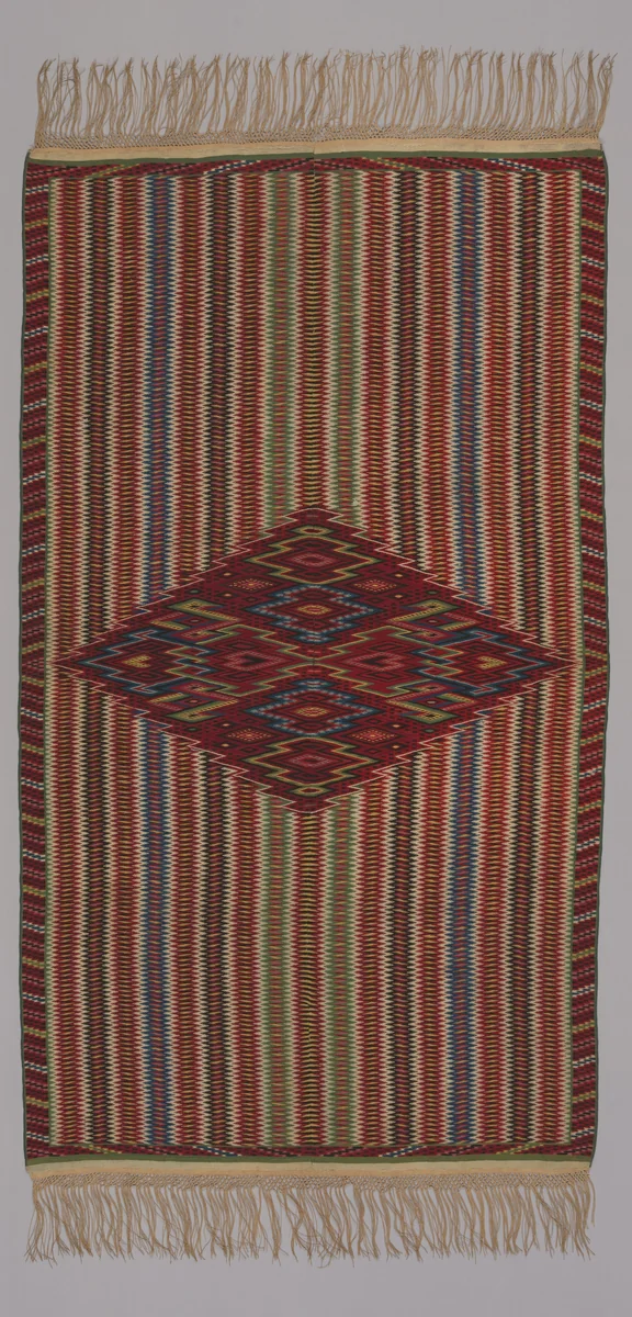 Man's Sarape (Wearing Blanket) by Saltillo, textile, 1800-1850