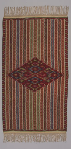 Man's Sarape (Wearing Blanket) by Saltillo, textile, 1800-1850