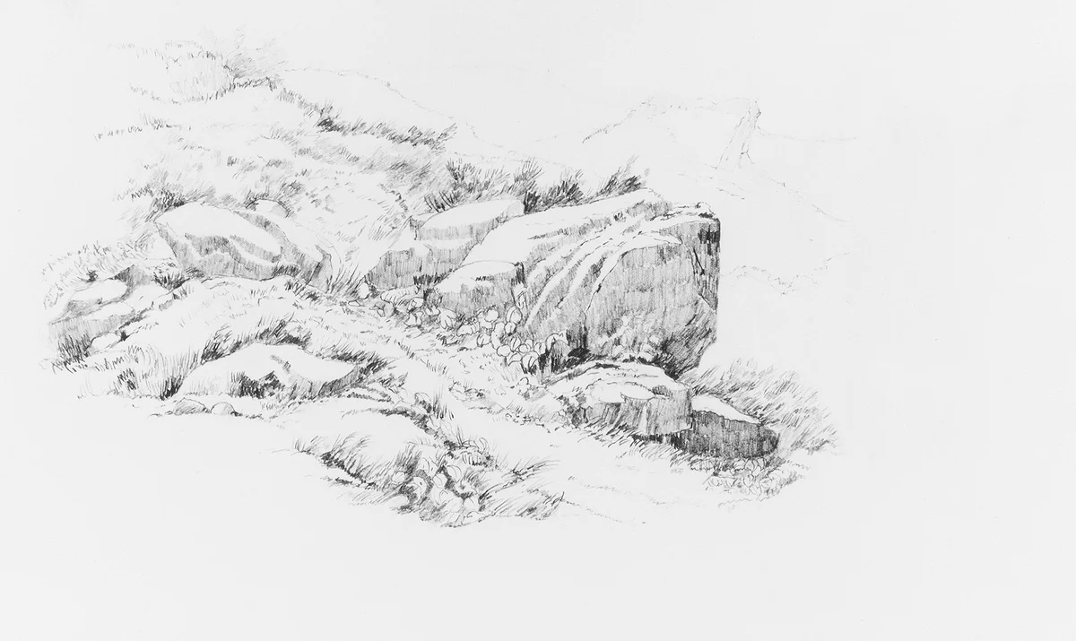 Study of Rocks by John William Casilear, artwork, 1811-1893