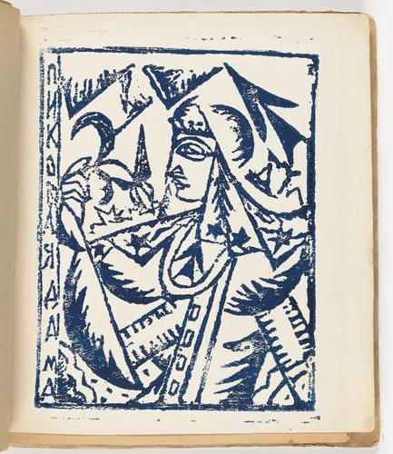 Plate (folio 15) from Zaumnaia gniga (Transrational Boog) by Olga Rozanova, illustrated book, 1915