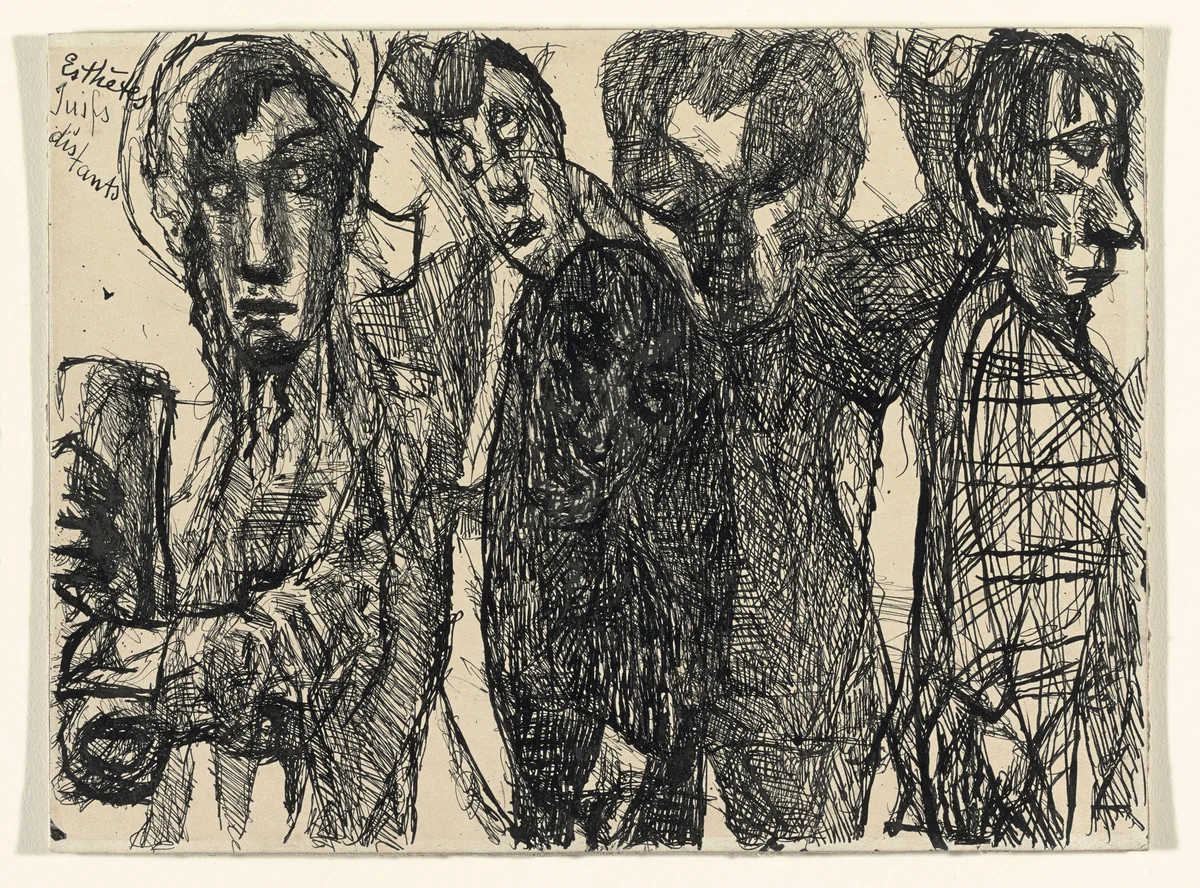 Esthètes juifs distants by Louis Soutter, drawing, 1930