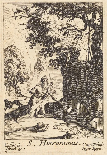 Saint Jerome by Jacques Callot, print, 1627-1637