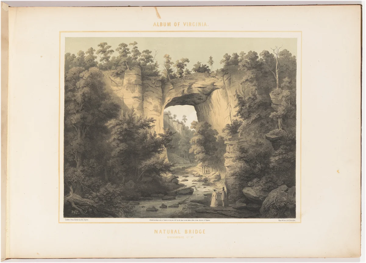 Natural Bridge by Woldemar Rau, print, 1857