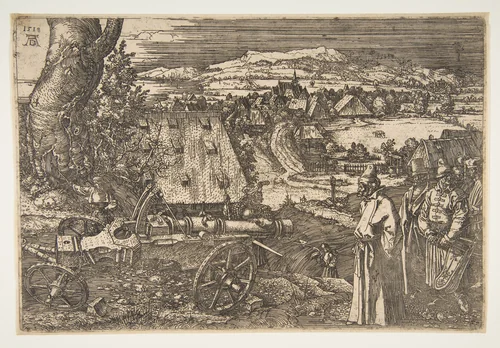 Landscape with a Cannon by Albrecht Dürer, print, 1518-1680