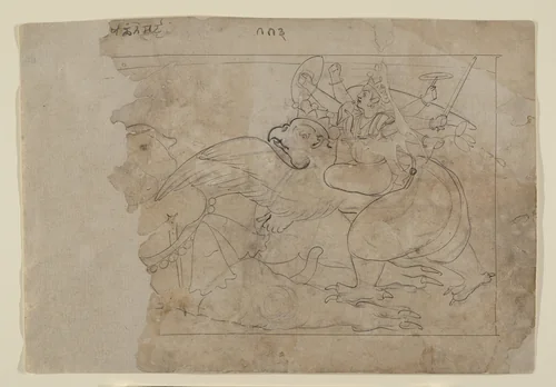 Vishnu on Garuda Slaying a Demon by Seu Family, painting, 1736-1770